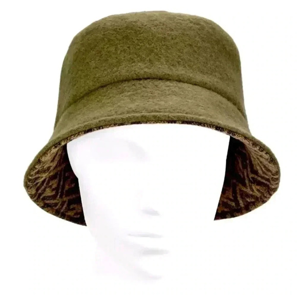 BNWT FENDI HAT FF Logo Wool Bucket Hat Large - Picture 1 of 12